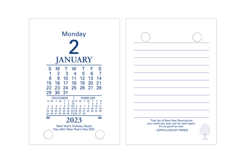 Collins 2023 Desk Calendar Refills DTP (Top Punch) Ryft